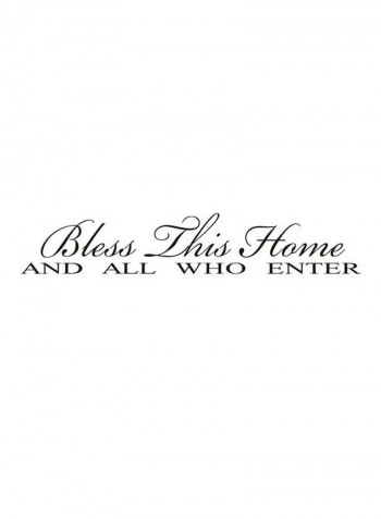 Bless This Home Waterproof Wall Sticker White/Black 10x56centimeter