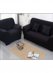 Solid Pattern Sofa Slipcover Black 215 x 350centimeter