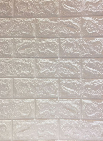 Wall Brick Design Waterproof Wall Sticker White 60x60centimeter