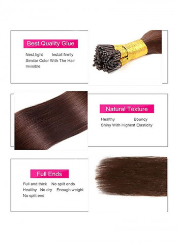 100 Strands Human Hair Extension 27 Medium Brown 16inch