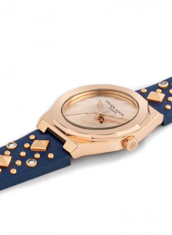 Women's Leather Analog Wrist Watch D Dd110Urg