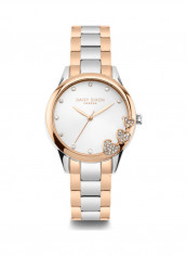 Women's Silver And Gold Bracelet Watch With Mother Of Pearl Dial