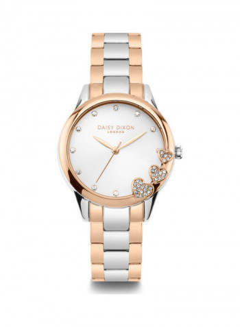 Women's Silver And Gold Bracelet Watch With Mother Of Pearl Dial