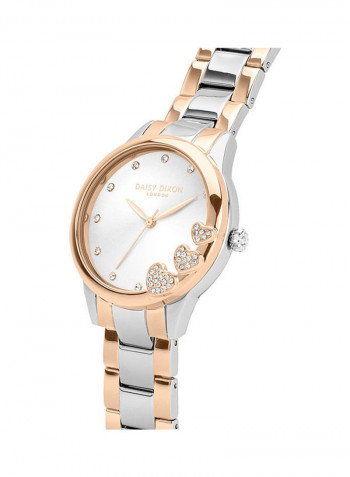 Women's Silver And Gold Bracelet Watch With Mother Of Pearl Dial