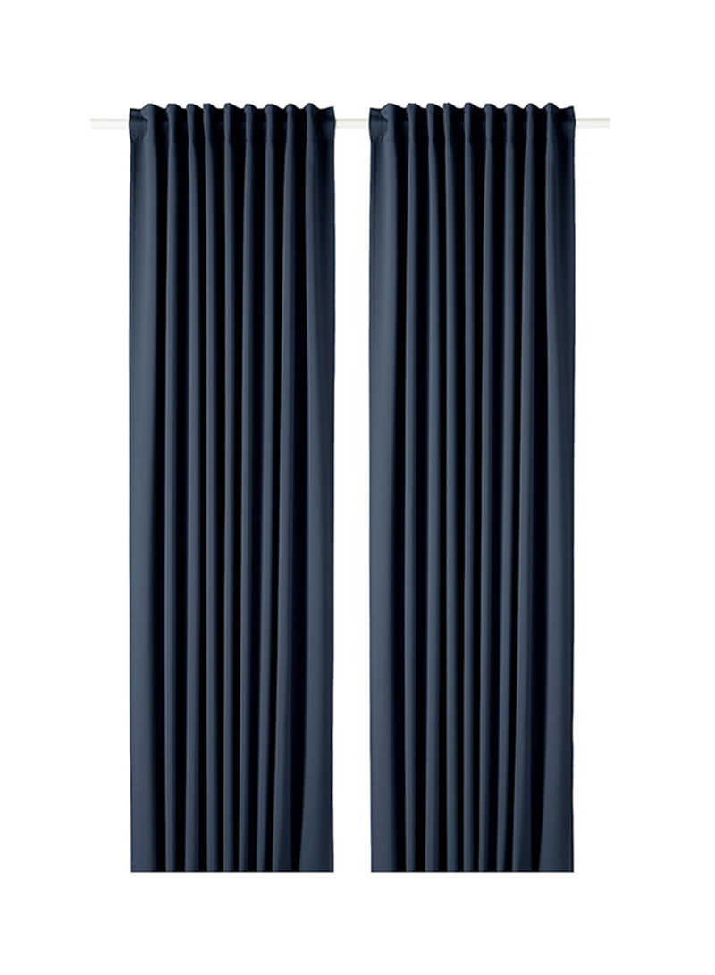 2-Piece Window Curtain Set Blue 145x300centimeter