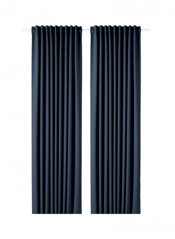 2-Piece Window Curtain Set Blue 145x300centimeter