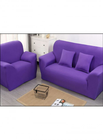 Solid Pattern Sofa Slipcover Purple