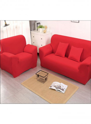 Solid Pattern Sofa Slipcover Red