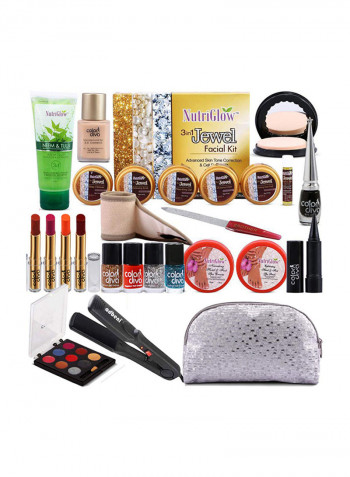 Pack Of 21 Jewel Facial And Make Up Kit Multicolour