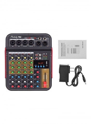 TM4 Digital 4-Channel Audio Mixing Console Built-in 48V Phantom Power With Bluetooth Connection