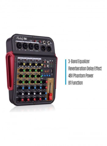 TM4 Digital 4-Channel Audio Mixing Console Built-in 48V Phantom Power With Bluetooth Connection