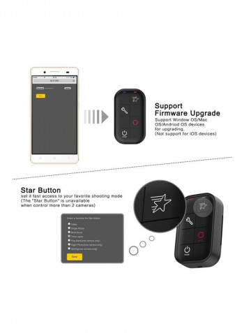 Wireless Remote Control For GoPro Hero 4/3+/3/ 4 Black