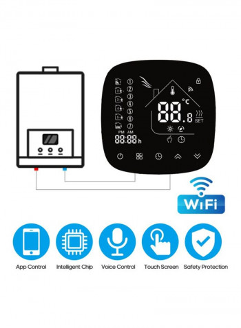 LCD Touch Screen Thermometer Black/white 86x86x13.3millimeter