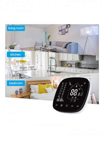 LCD Touch Screen Thermometer Black/white 86x86x13.3millimeter