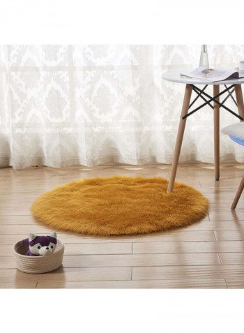 Round Soft Floor Mat Brown 50 x 50centimeter