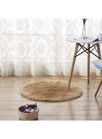 Round Soft Floor Mat Brown 50 x 50centimeter