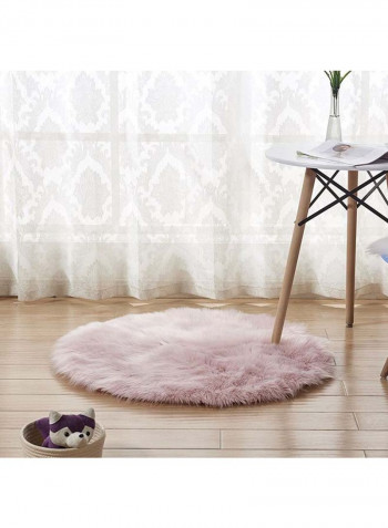 Round Soft Floor Mat Pink 50 x 50centimeter