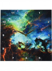 Galaxy And Nebula Star Cluster Wall Clock Multicolour 10x10inch