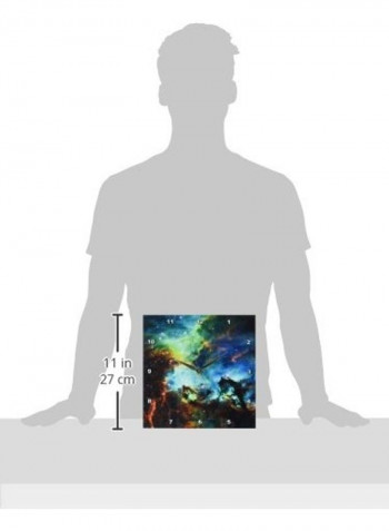 Galaxy And Nebula Star Cluster Wall Clock Multicolour 10x10inch