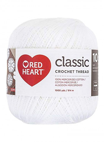 Red Heart Classic Crochet Thread White