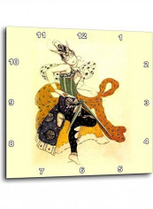 Russian Painter Bakst Art Printed Wall Clock Multicolour 10x10x0.1inch