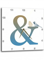 Ampersand With Birds Wall Clock Multicolour 10x10inch