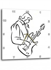 Bass Player Wall Clock Black/White 10x10inch
