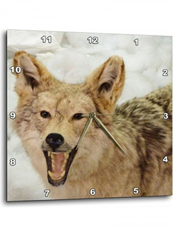 Coyote Closeup Wall Clock Multicolour 10x10inch