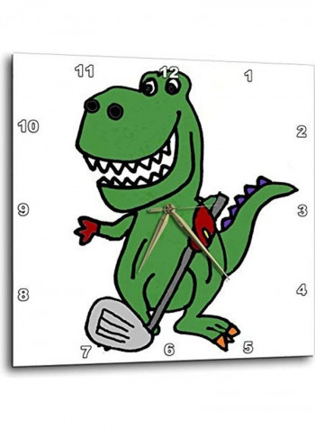 Dinosaur Themed Wall Clock White/Green