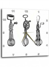 DPP 61884 1 Vintage Egg Beaters Wall Clock Black/White 10x10inch
