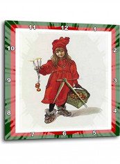Girl Printed Analog Wall Clock Multicolour 10x10x0.1inch
