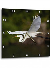 Great Egret Bird In Flight Wall Clock Multicolour 10x10inch