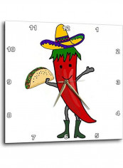 Chili Printed Analog Wall Clock Multicolour 10x10x0.1inch