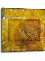 Decorative Printed Wall Clock Yellow/Brown 10x10inch