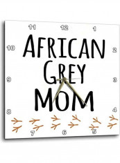 African Grey Parrot Mom Wall Clock Multicolour 10x10inch