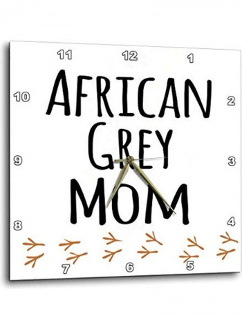 African Grey Parrot Mom Wall Clock Multicolour 10x10inch