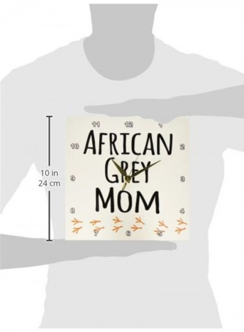 African Grey Parrot Mom Wall Clock Multicolour 10x10inch