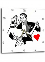 Retro Couple Dancing Themed Wall Clock Multicolour