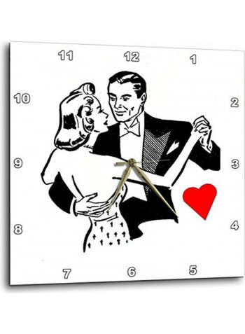 Retro Couple Dancing Themed Wall Clock Multicolour