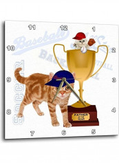 Tabby In A Baseball Cap Printed Wall Clock Multicolour 10x10x0.1inch