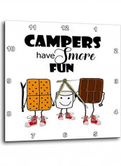 Campers Have Smore Fun Printed Analog Wall Clock Multicolour 10x10x0.1inch