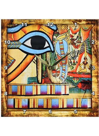 Egyptian Abstraction Wall Clock Multicolour 10x10inch