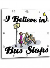 I Believe In Bus Stops Wall Clock Multicolour 10x10inch