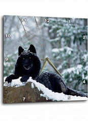 Mountain Wolf Printed Analog Wall Clock Multicolour 10x10x0.1inch