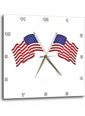 American Flag Printed Wall Clock Multicolour 10x10x0.1inch