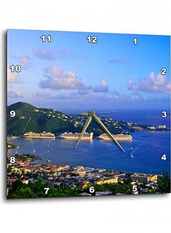 Caribbean St. Thomas Wall Clock Multicolour 10x10inch