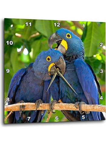 Parrot Printed Analog Wall Clock Multicolour 10x10x0.1inch