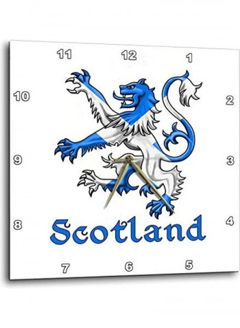Printed Analog Wall Clock White/Blue