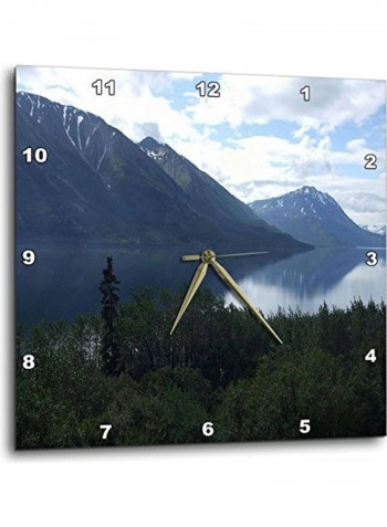 The Lake In Alaska Photograph Printed Wall Clock Multicolour 10 x 10inch