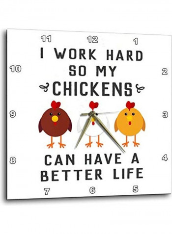 Wall Clock Multicolour 10x10inch